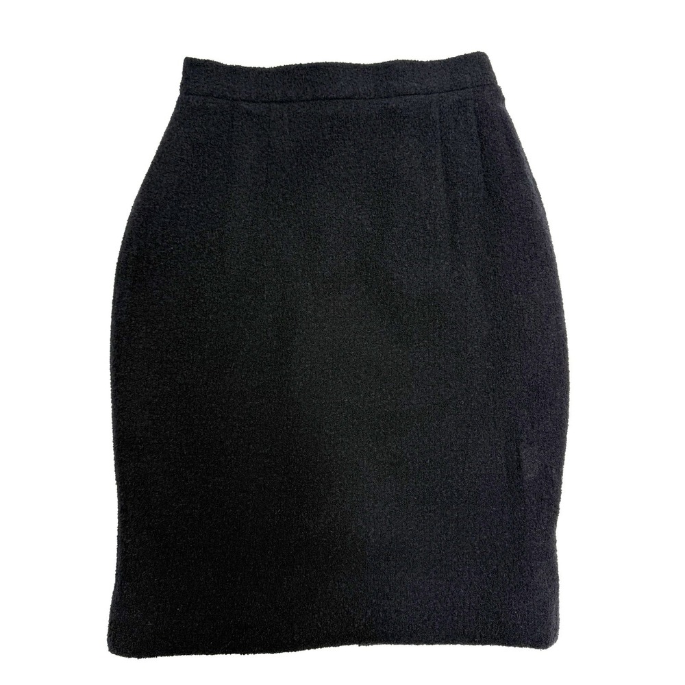 Valentino Boutique Vintage Women Pencil Skirt 6 Black Zip Corporate Italy 80/90s